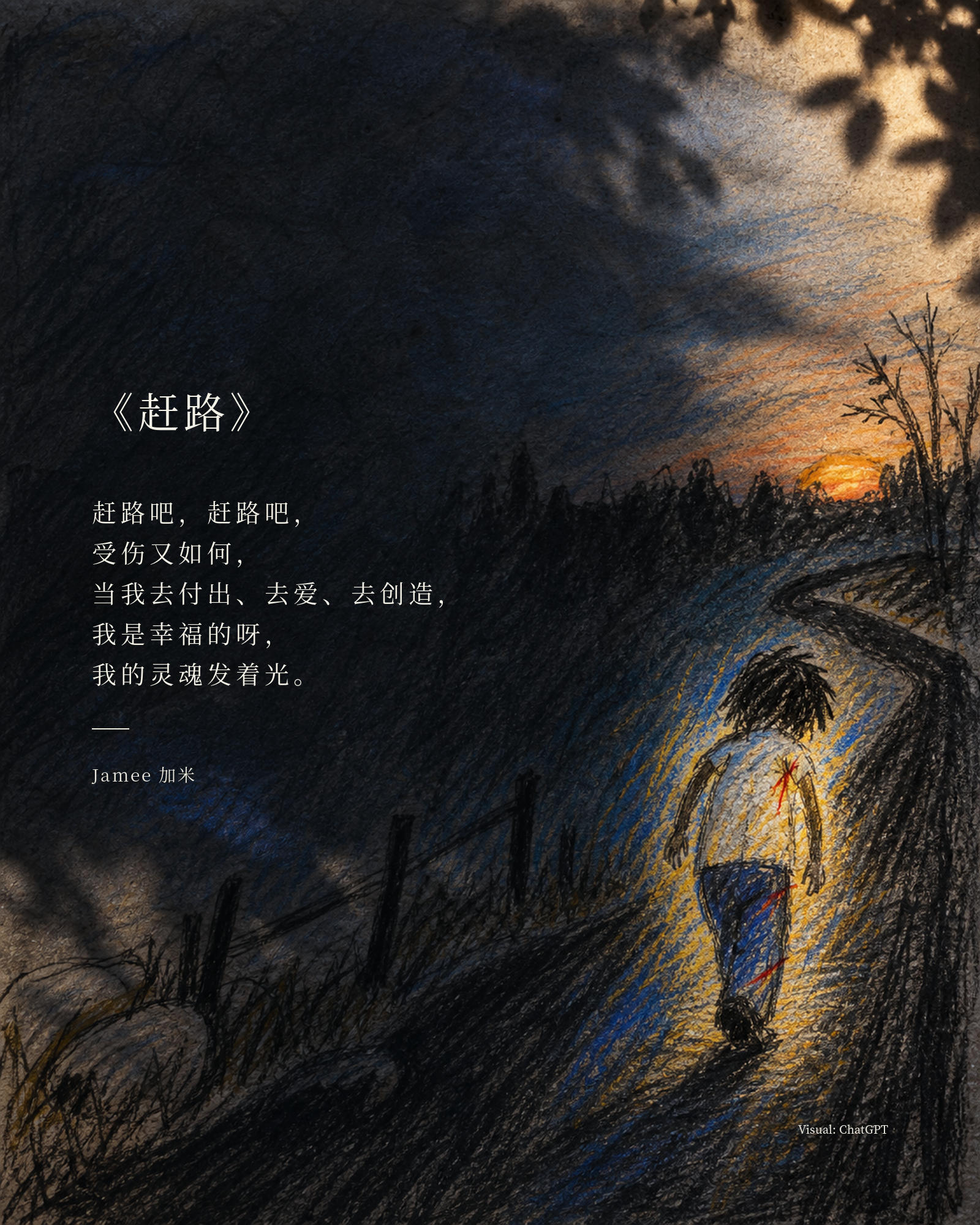 《赶路》视觉卡